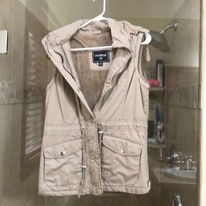 Khaki Cargo Vest- Fully Lined- Size L